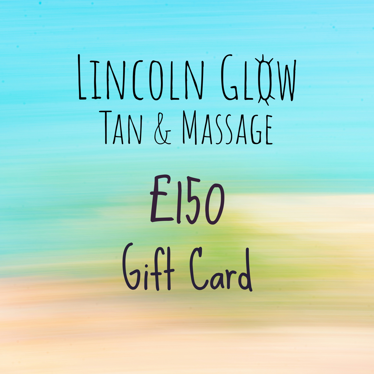 Gift card for Lincoln Glow Tan & Massage with a blurred gradient background