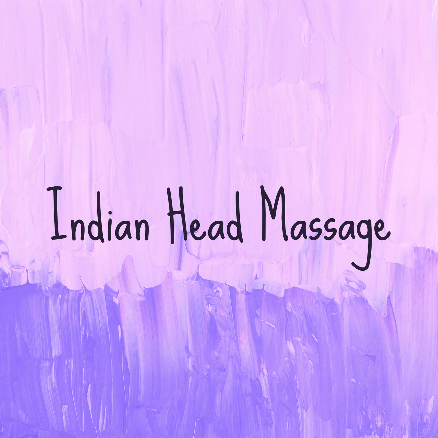 Text 'Indian Head Massage' on a purple abstract background